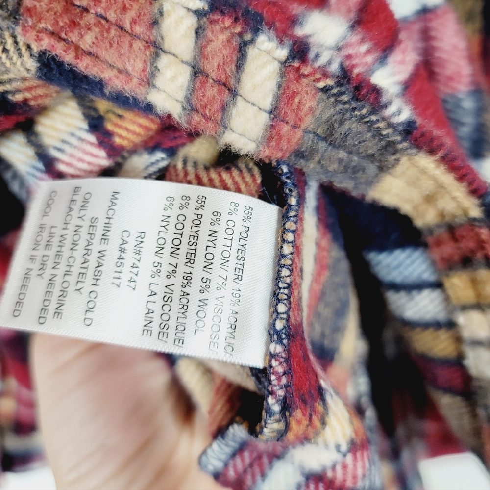 NWT Natural Reflections Red Plaid Shacket, Size Large - Picture 2 of 4